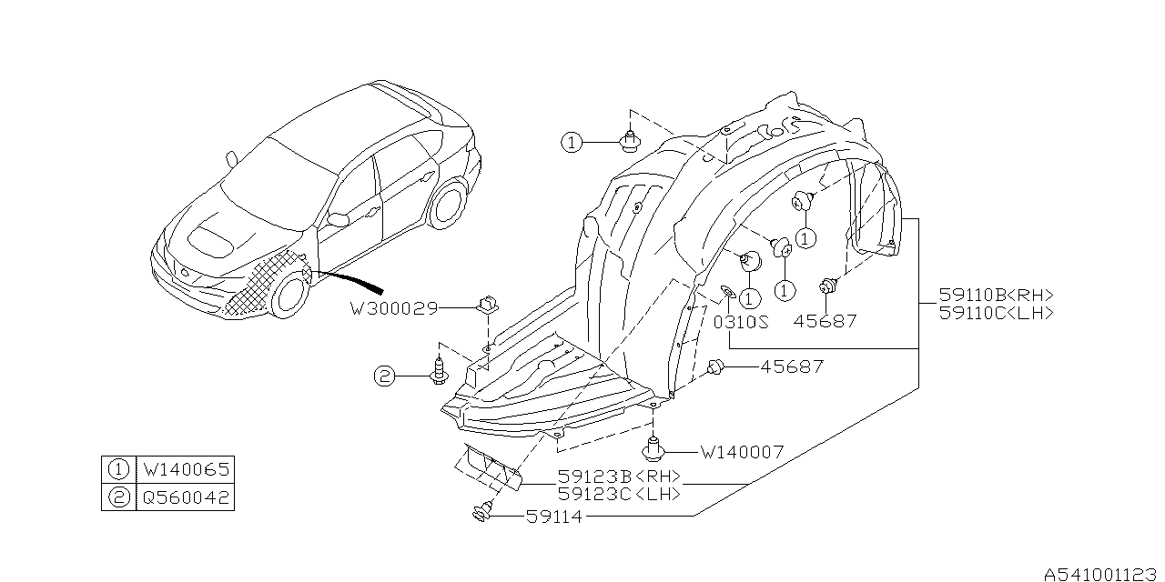 Diagram MUDGUARD for your 2015 Subaru Impreza  Sedan 