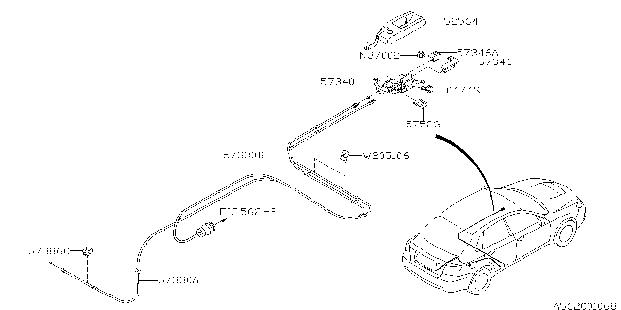 Diagram TRUNK & FUEL PARTS for your 2010 Subaru WRX   