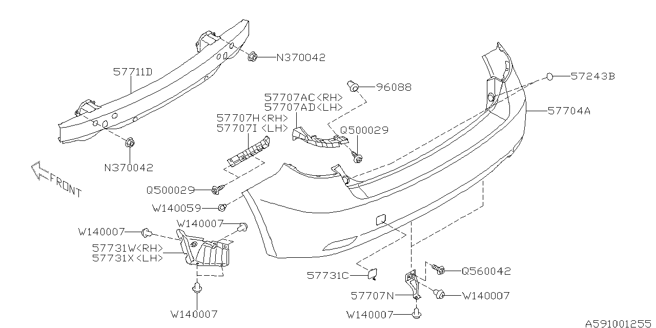 Diagram REAR BUMPER for your Subaru WRX  PREMIUM w/EyeSight