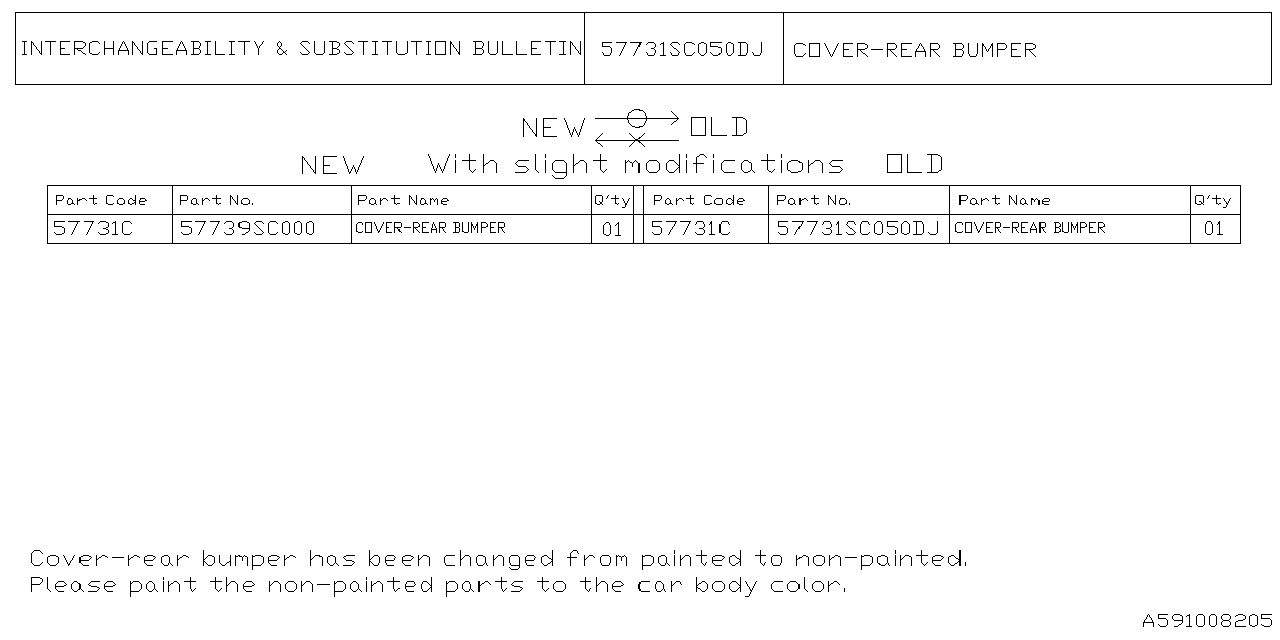 Diagram REAR BUMPER for your Subaru