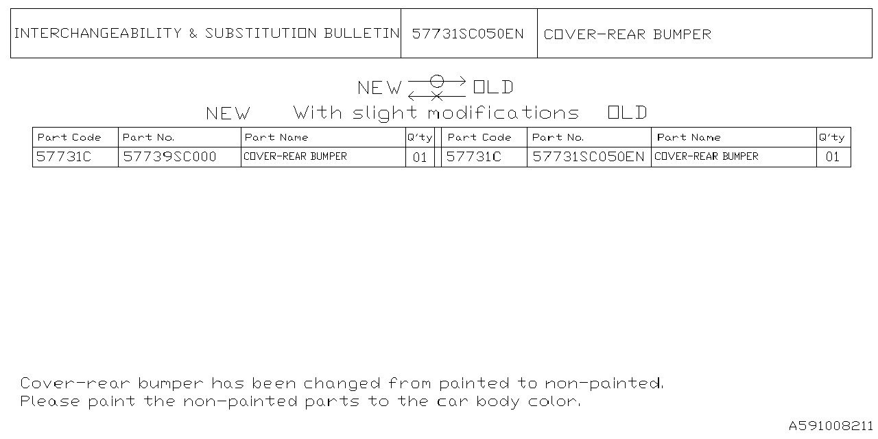 Diagram REAR BUMPER for your Subaru