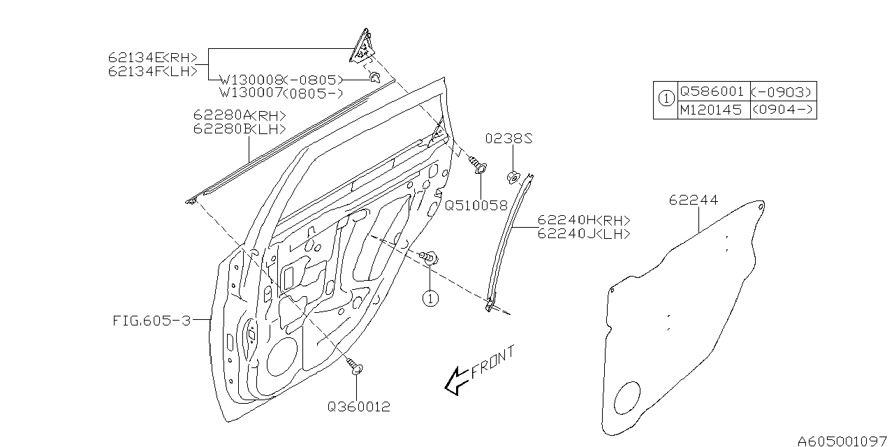 Diagram FRONT DOOR PANEL & REAR(SLIDE)DOOR PANEL for your Subaru WRX  Limited