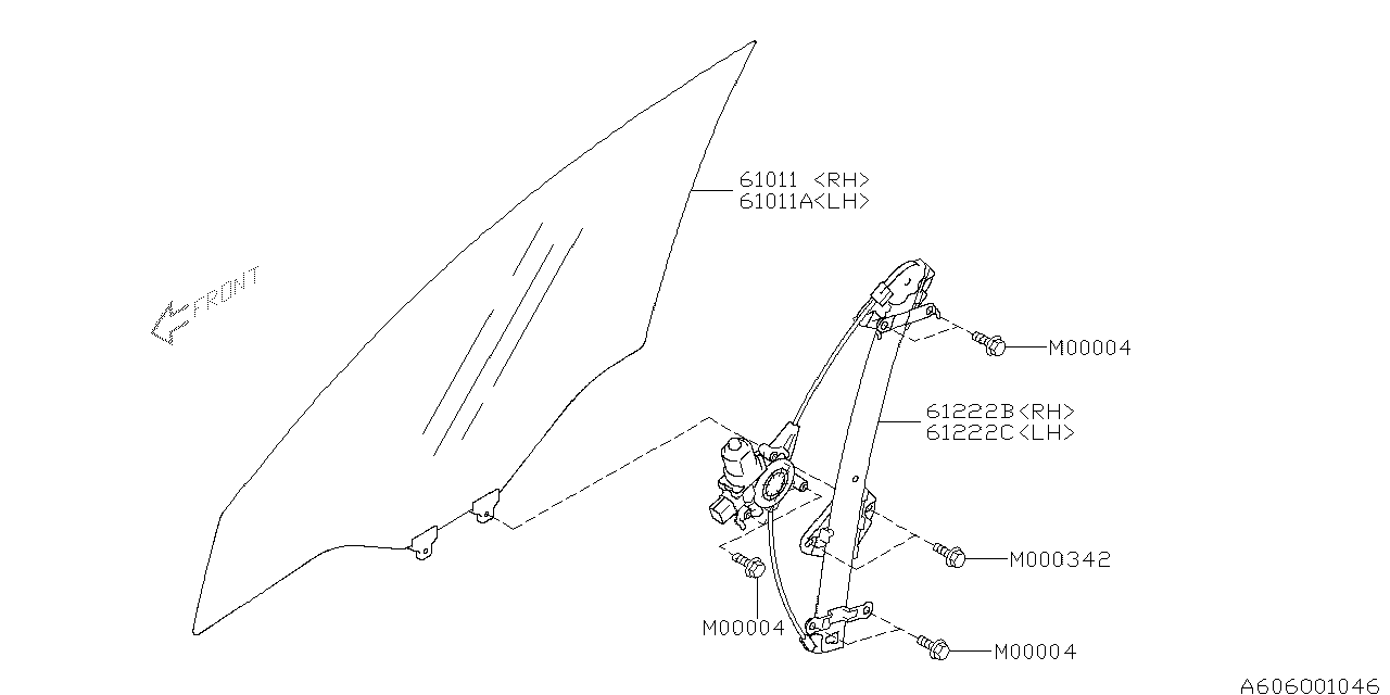 DOOR PARTS (GLASS & REGULATOR) Diagram