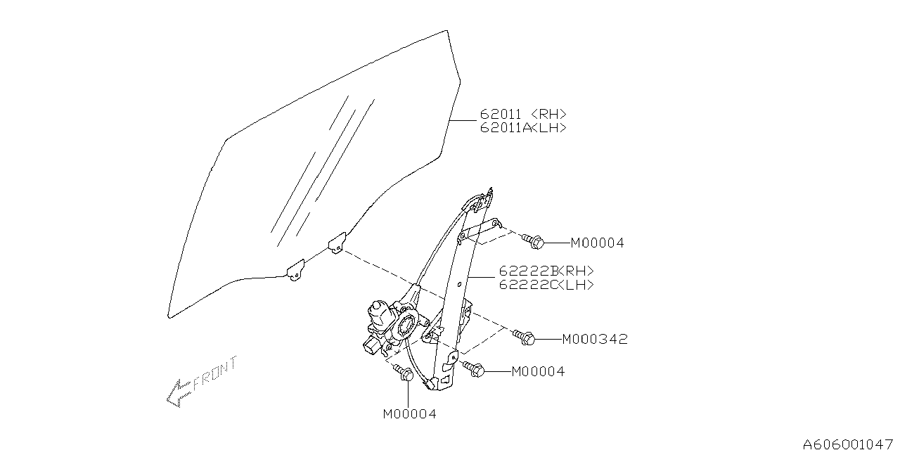 DOOR PARTS (GLASS & REGULATOR) Diagram