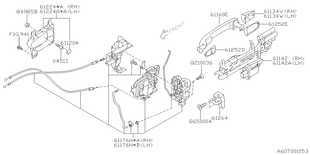 Diagram DOOR PARTS (LATCH & HANDLE) for your 2010 Subaru WRX   