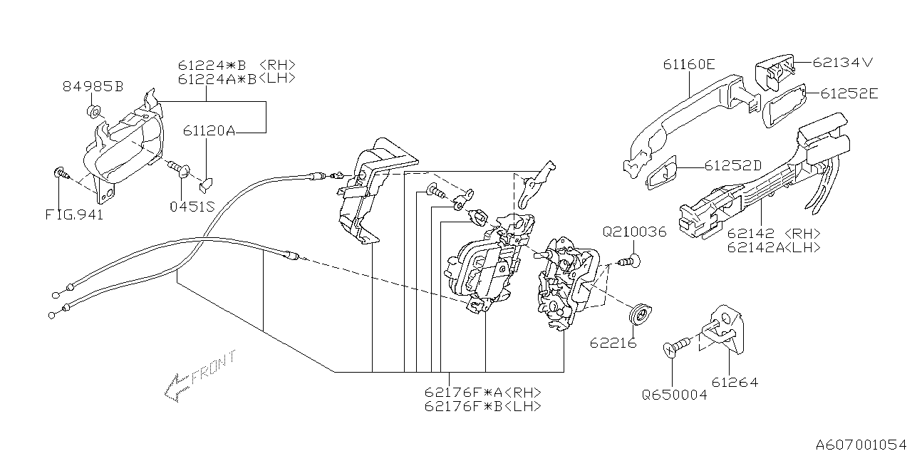 DOOR PARTS (LATCH & HANDLE) Diagram