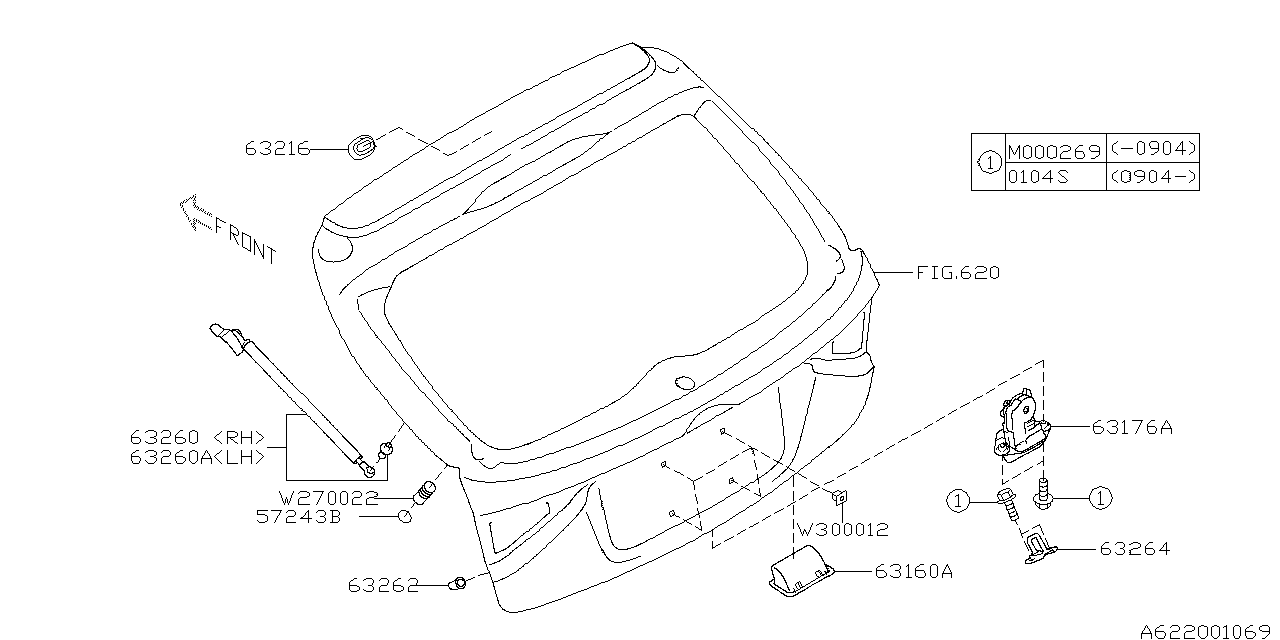 Diagram BACK DOOR PARTS for your 2006 Subaru Tribeca   