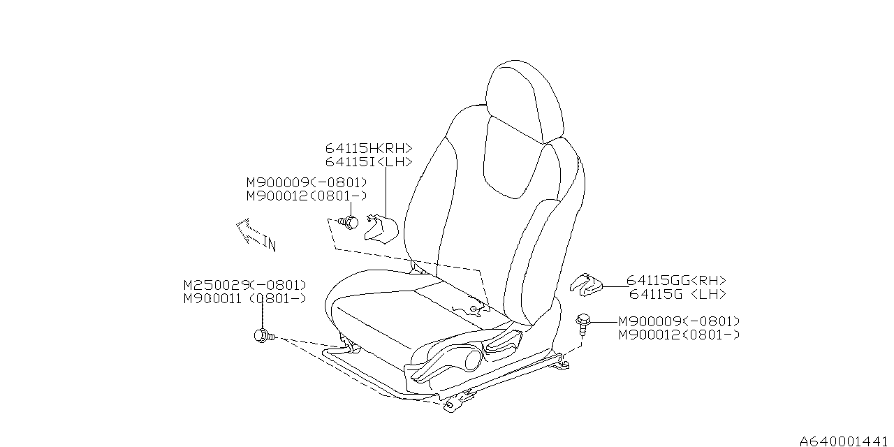 Diagram FRONT SEAT for your 2011 Subaru Outback   