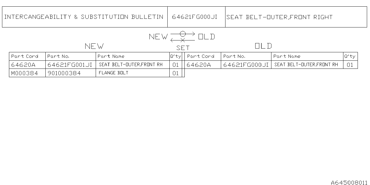 Diagram FRONT SEAT BELT for your 2008 Subaru Impreza   