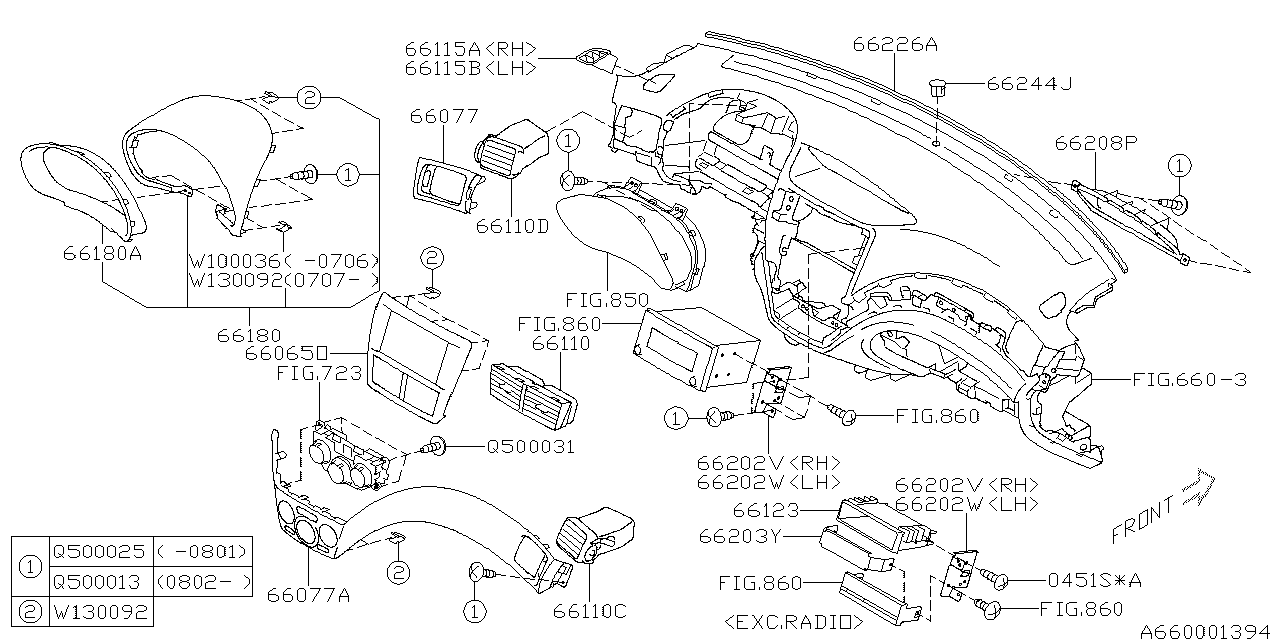 Diagram INSTRUMENT PANEL for your 2010 Subaru WRX   