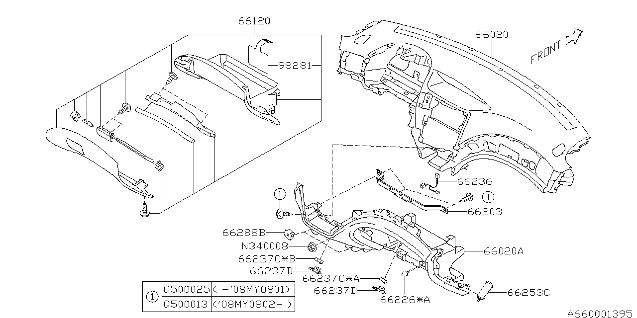 Diagram INSTRUMENT PANEL for your 2013 Subaru Forester  X 