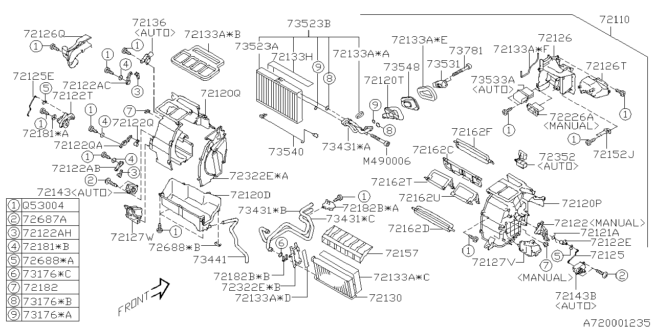 Diagram HEATER SYSTEM for your 2018 Subaru Impreza  Limited Wagon 