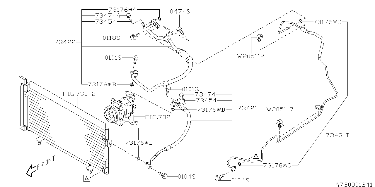 Diagram AIR CONDITIONER SYSTEM for your 2001 Subaru Impreza  Limited Wagon 