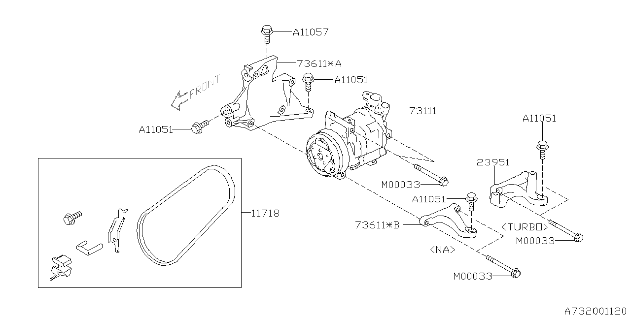 Diagram COMPRESSOR for your 2011 Subaru STI   