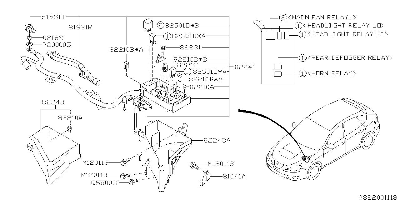 Diagram FUSE BOX for your Volkswagen