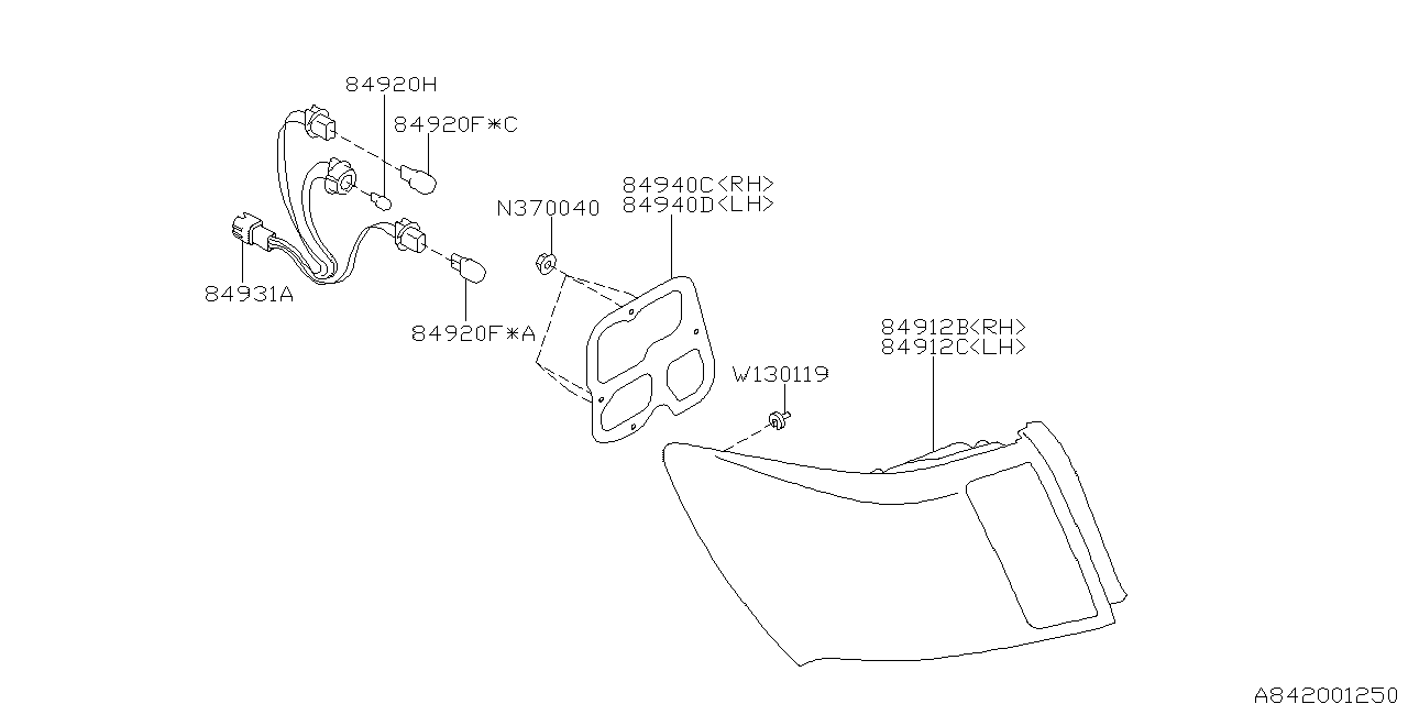 Diagram LAMP (REAR) for your 2008 Subaru WRX   