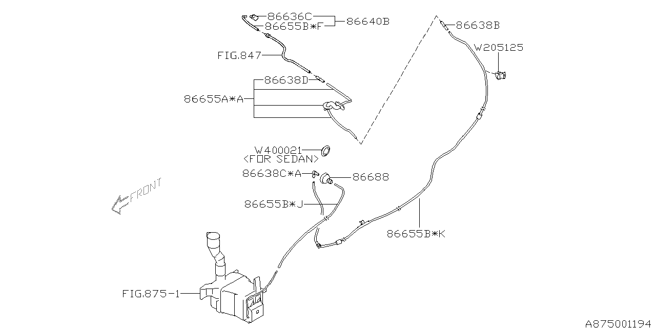 Diagram WINDSHIELD WASHER for your Subaru STI  