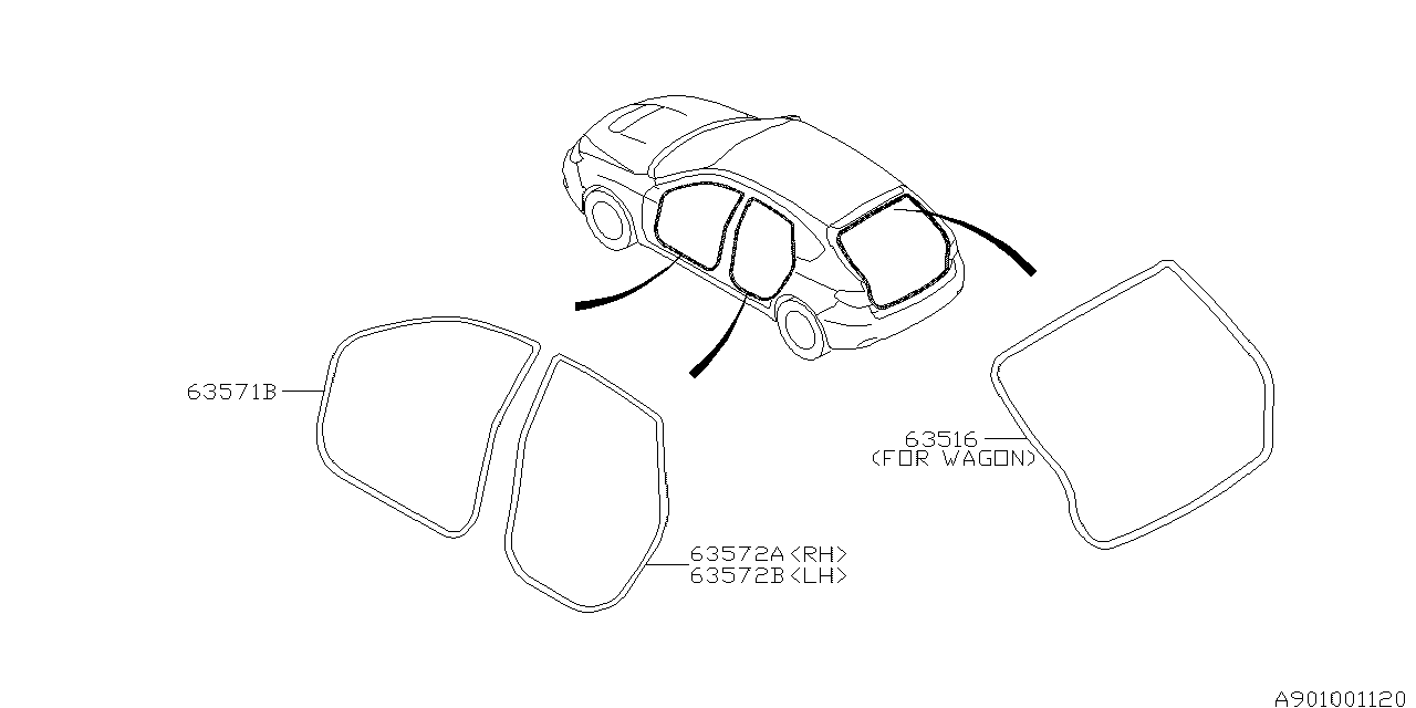 Diagram WEATHER STRIP for your 2013 Subaru Outback 3.6L 5AT R 