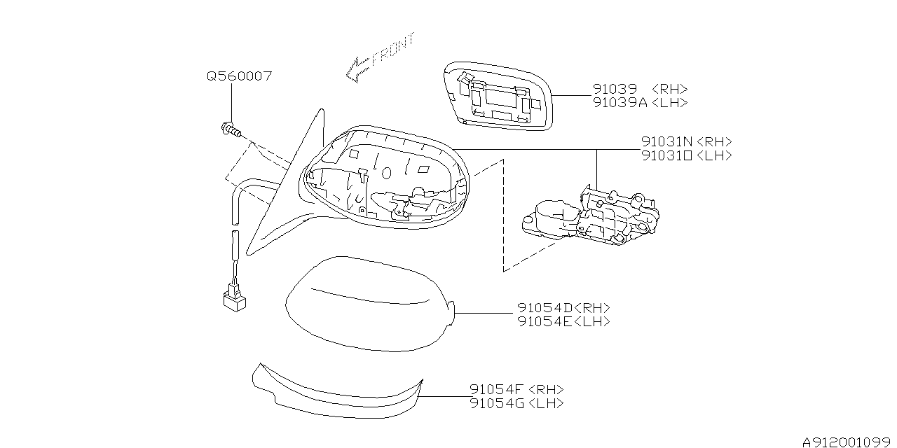 Diagram REAR VIEW MIRROR for your Subaru