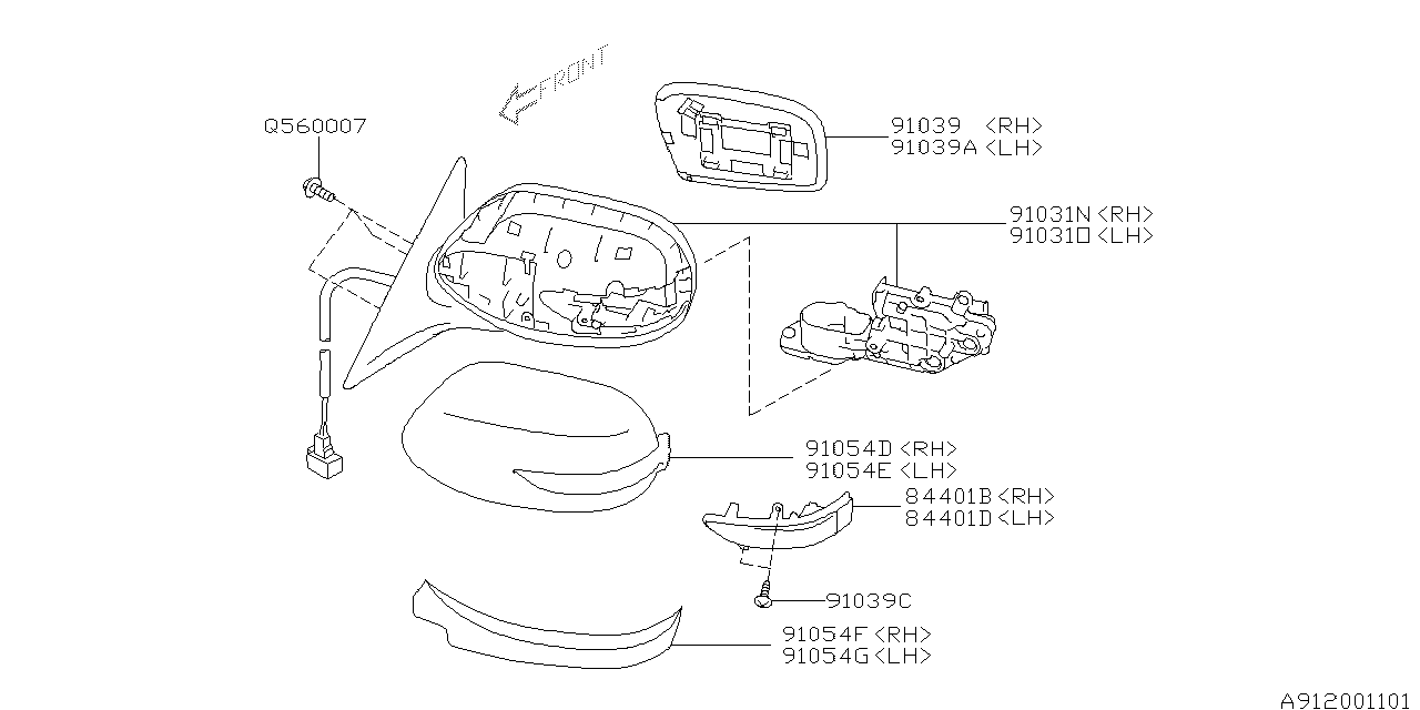 Diagram REAR VIEW MIRROR for your 1996 Subaru