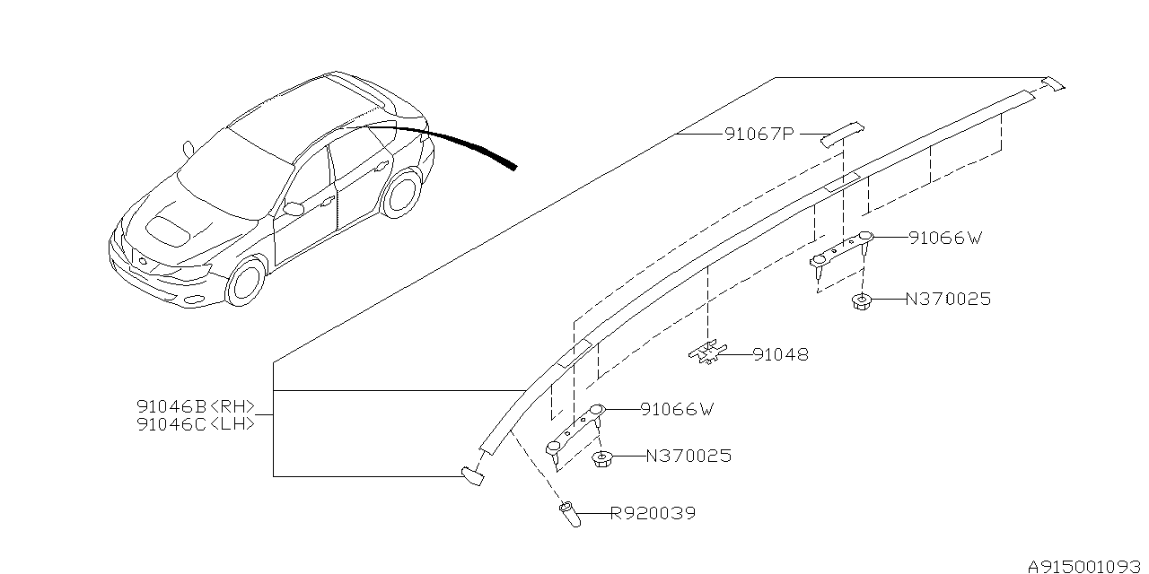 Diagram MOLDING for your 2006 Subaru Tribeca   