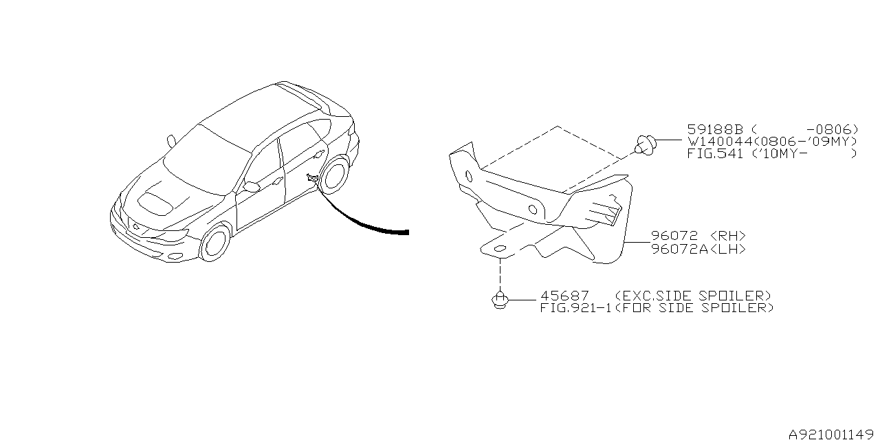 Diagram SPOILER for your Subaru WRX  