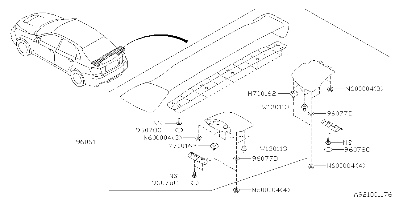 Diagram SPOILER for your 2011 Subaru Forester  XT 