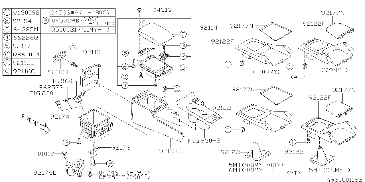 Diagram CONSOLE BOX for your 2012 Subaru WRX   