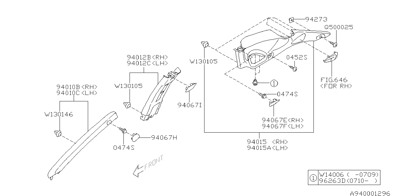 Diagram INNER TRIM for your Subaru WRX  Limited