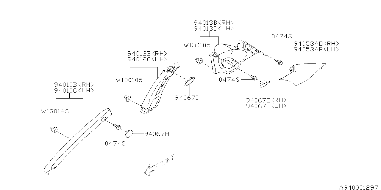 Diagram INNER TRIM for your Subaru WRX  Limited