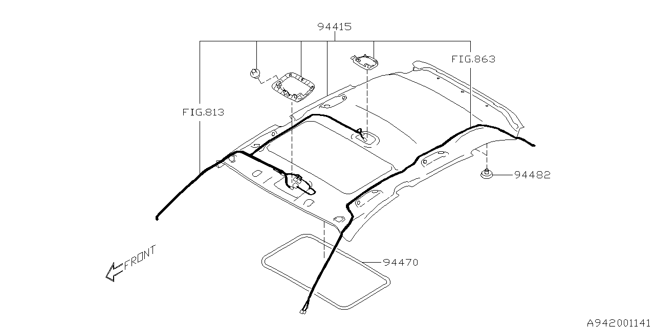 Diagram ROOF TRIM for your 2002 Subaru Impreza  TS Wagon 