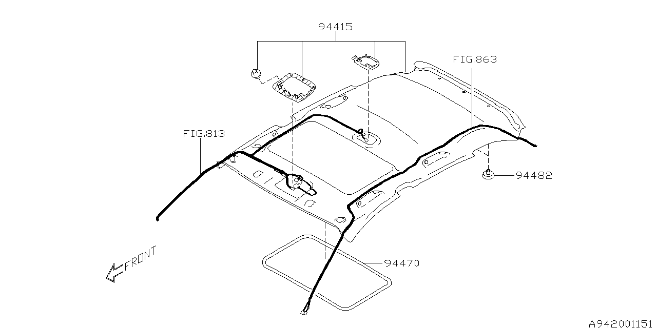 Diagram ROOF TRIM for your 2002 Subaru Impreza  TS Wagon 