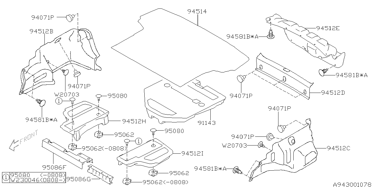 Diagram TRUNK ROOM TRIM for your Subaru Impreza  