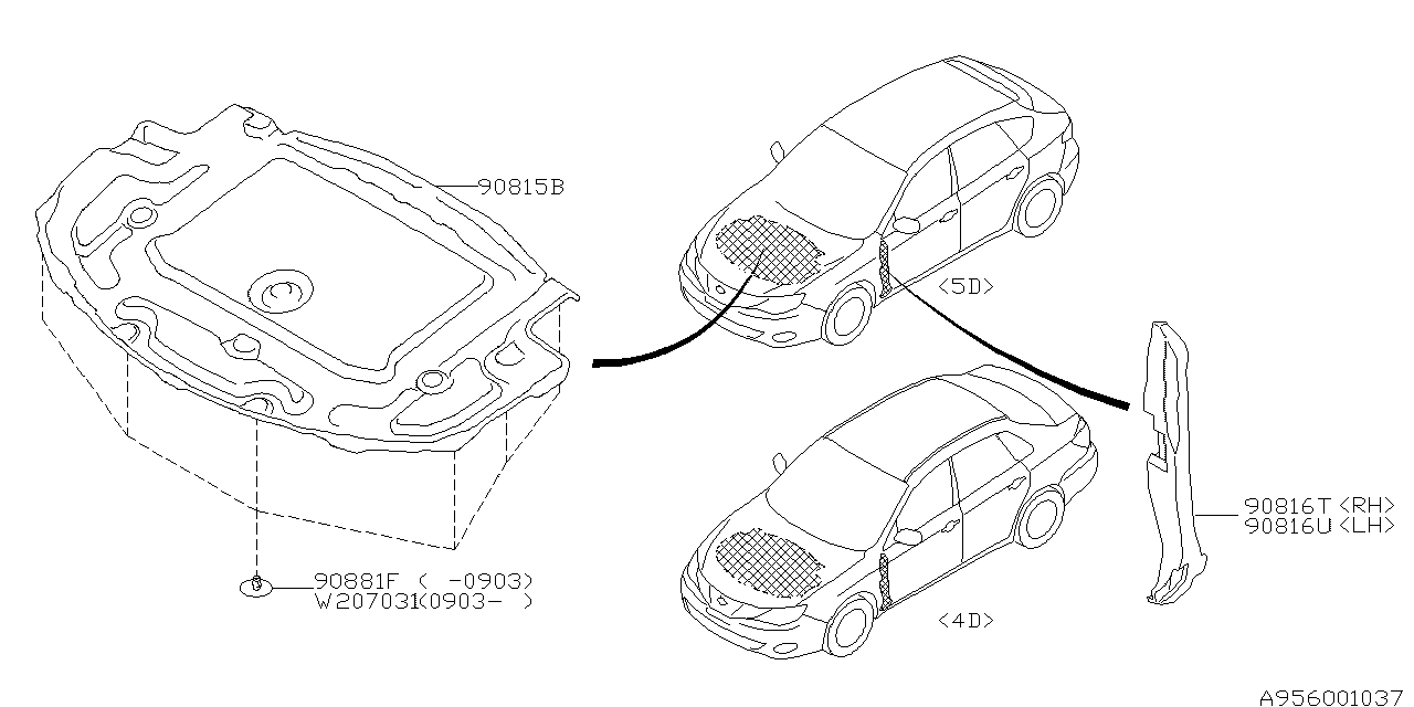 Diagram HOOD INSULATOR for your Subaru Impreza  