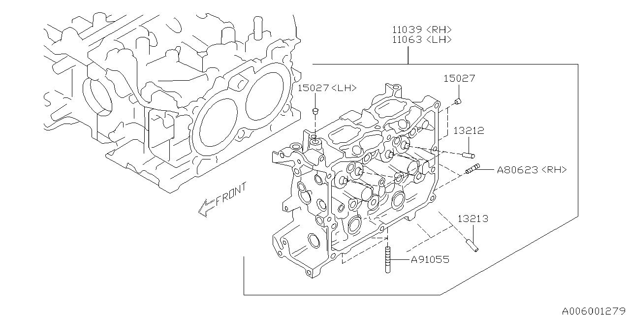 Diagram CYLINDER HEAD for your 2009 Subaru Impreza 2.5L AT Sedan 