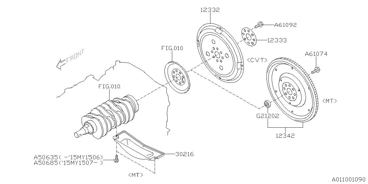 Diagram FLYWHEEL for your 2016 Subaru Impreza  Sedan 