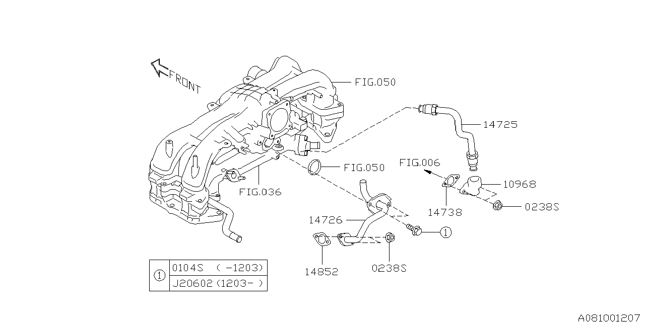 Diagram EMISSION CONTROL (EGR) for your 2015 Subaru Forester  XT Touring w/EyeSight 