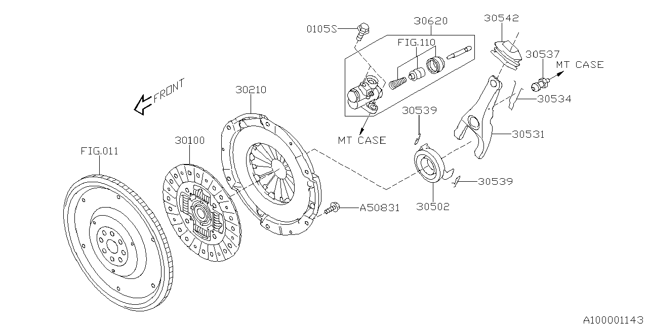 Diagram MT, CLUTCH for your 1998 Subaru Legacy  Post Wagon 