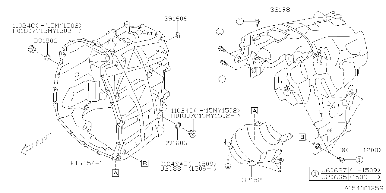 Diagram AT, TRANSMISSION CASE for your 2021 Subaru Impreza  Sport Wagon 