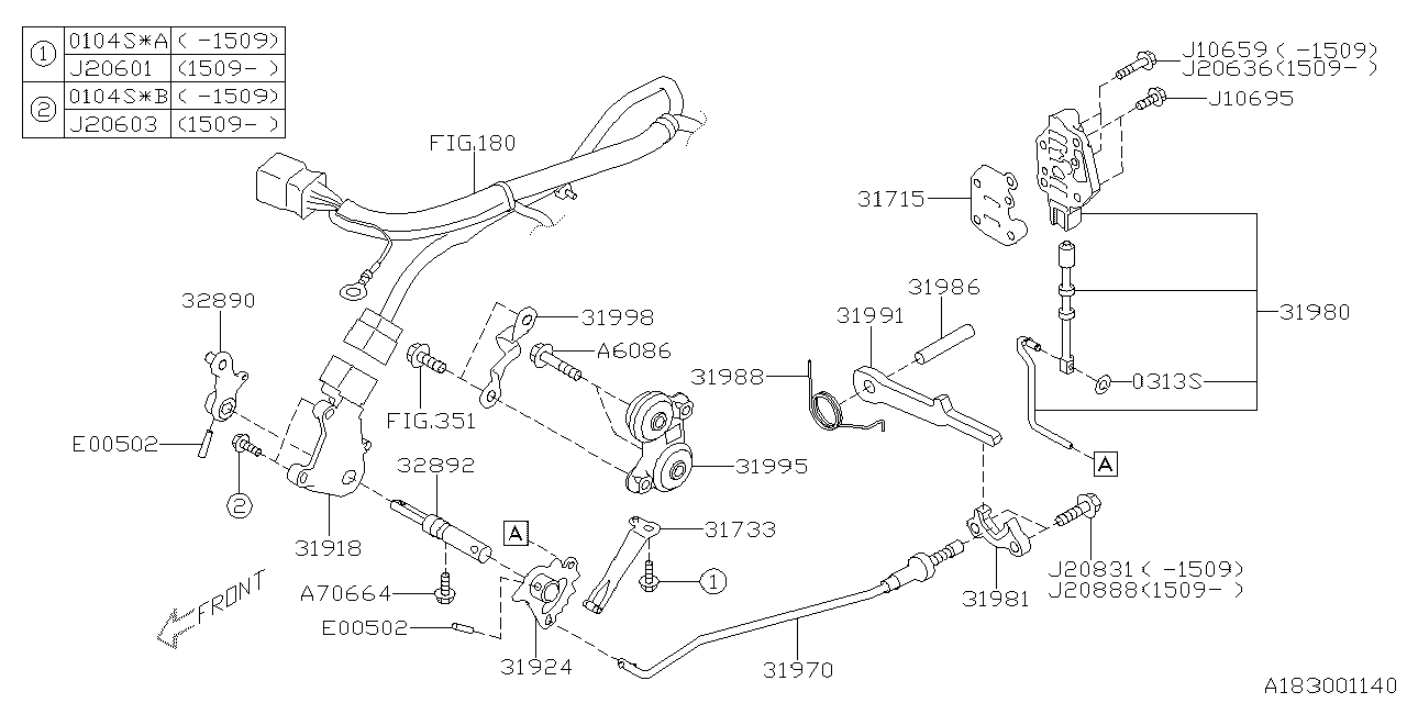 Diagram AT, CONTROL DEVICE for your 2003 Subaru Legacy  Limited Wagon 