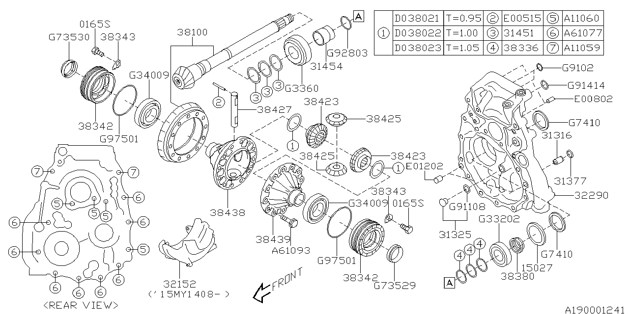 Diagram DIFFERENTIAL (TRANSMISSION) for your 2012 Subaru Impreza 2.0L 5MT Premium Plus Wagon 