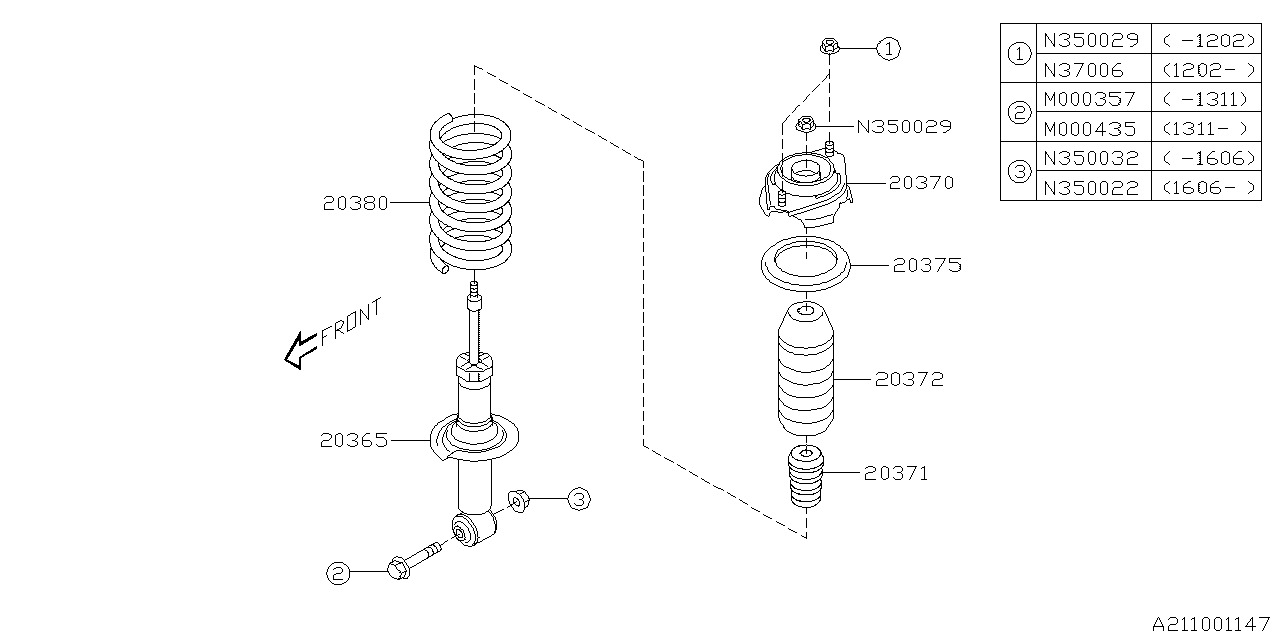 Diagram REAR SHOCK ABSORBER for your 2014 Subaru Impreza   