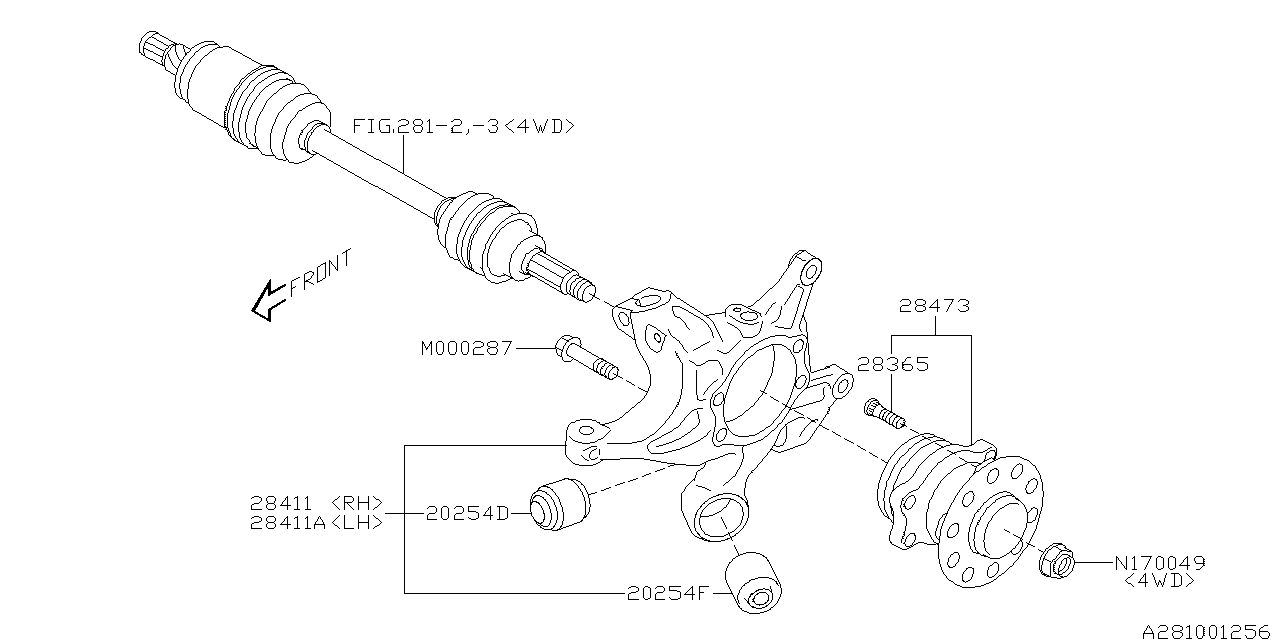 Diagram REAR AXLE for your 2012 Subaru Impreza   