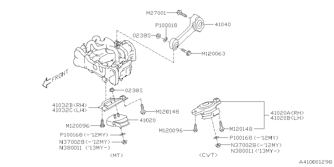 Diagram ENGINE MOUNTING for your Subaru