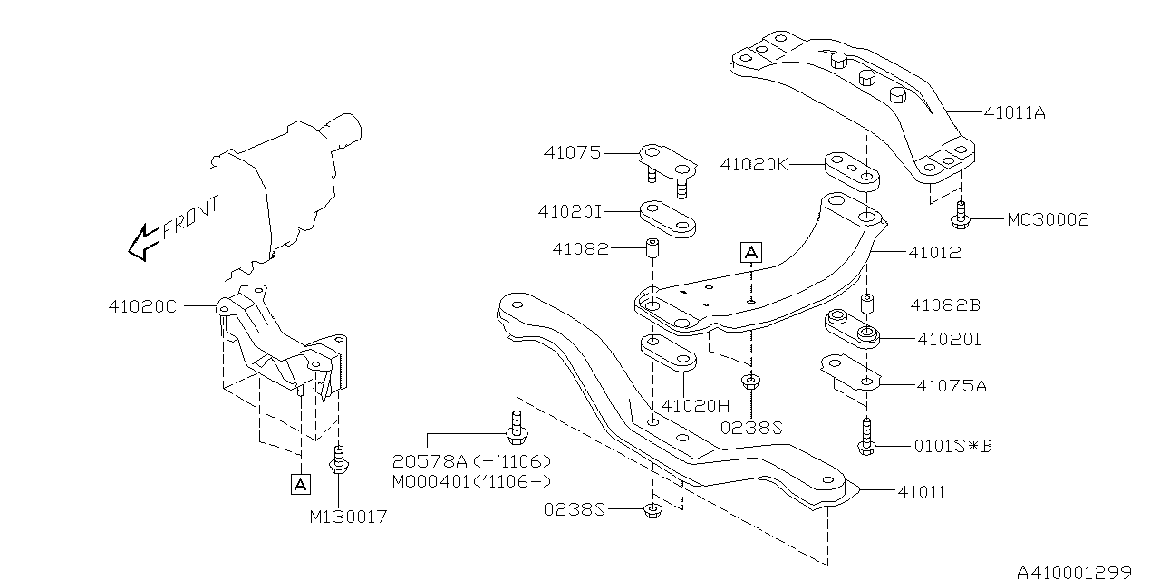 Diagram ENGINE MOUNTING for your Subaru