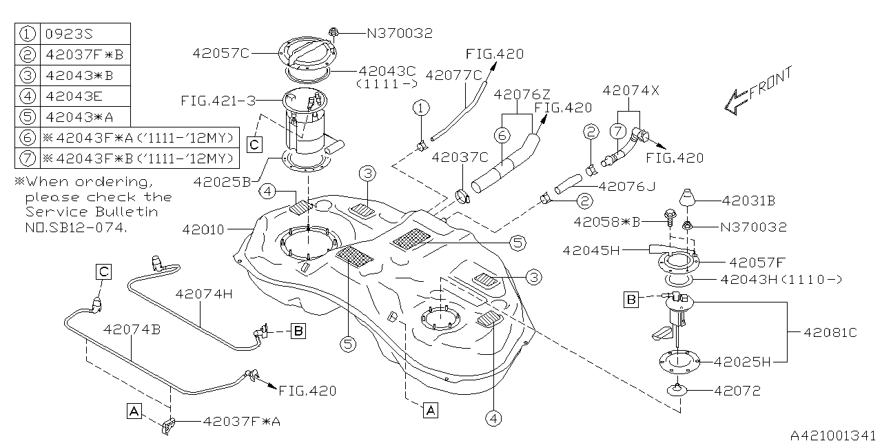 Diagram FUEL TANK for your 2013 Subaru Impreza   