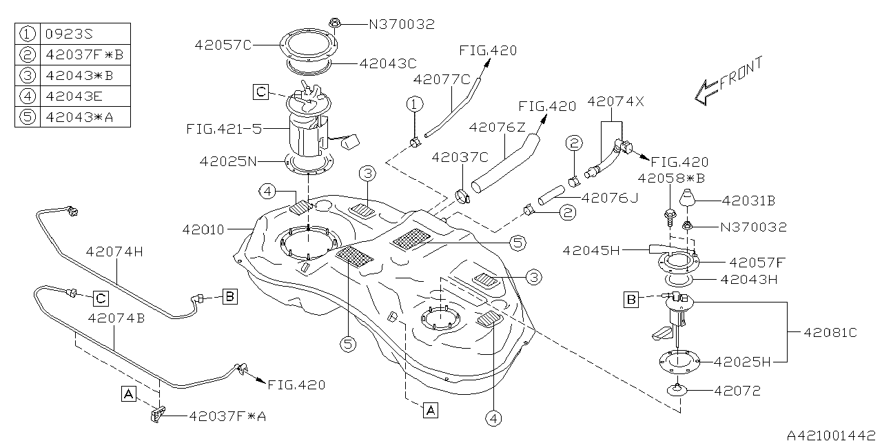 Diagram FUEL TANK for your 2015 Subaru Impreza   