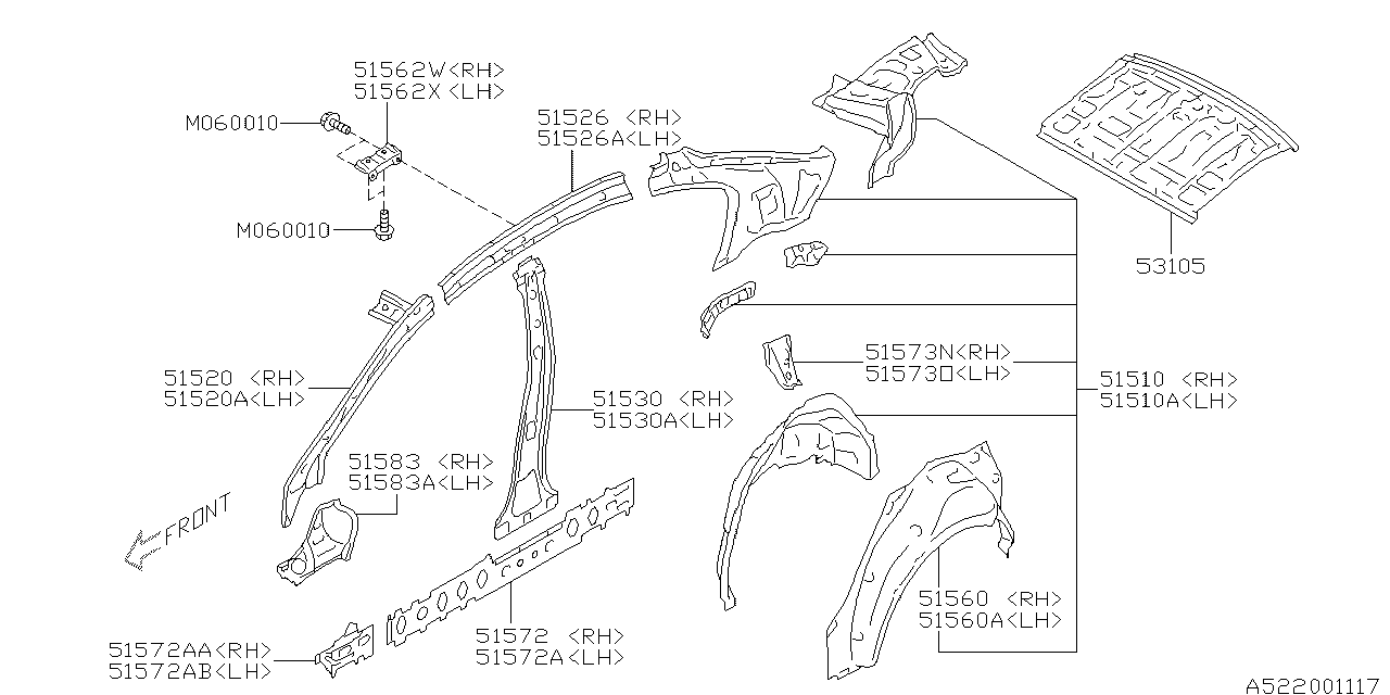 Diagram SIDE PANEL for your 2016 Subaru Impreza   