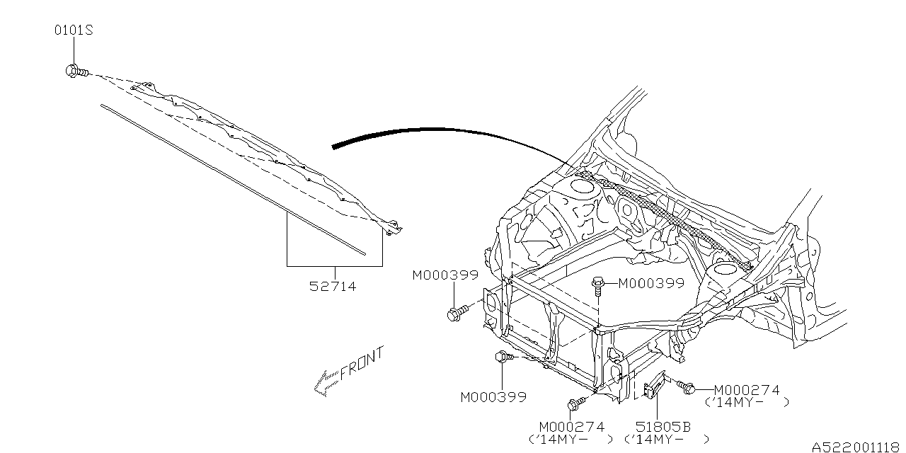 Diagram SIDE PANEL for your Subaru Legacy  