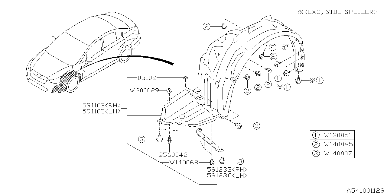 Diagram MUDGUARD for your 2012 Subaru Impreza   